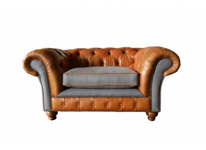 Chesterfield Armchair Design Upholstered Sofa Couch Sofas 1-Seater Textile New