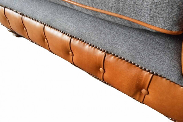 Chesterfield Armchair Design Upholstered Sofa Couch Sofas 1-Seater Textile New