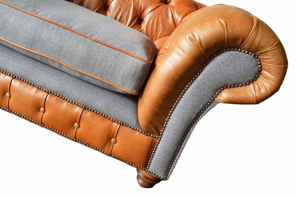 Chesterfield Armchair Design Upholstered Sofa Couch Sofas 1-Seater Textile New