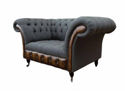 Design Chesterfield fabric couch armchair 1.5-seater upholstered sofas lounge