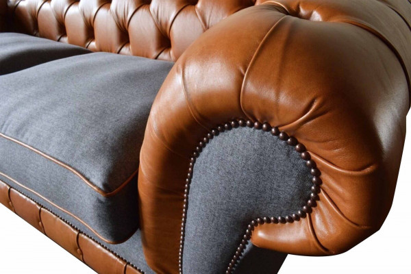 Sofa Luxury Leather Chesterfield Couch Sofas Upholstery 3 Seater Design New
