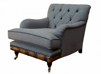 Armchair Wingback Chair Upholstered Luxury Living Room Classic Chesterfield