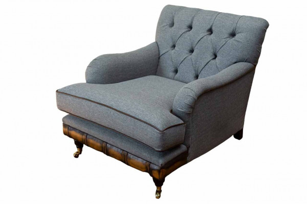 Armchair Wingback Chair Upholstered Luxury Living Room Classic Chesterfield