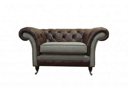 Chesterfield Wingback Armchair Gray Sofa Suite Armchair Couch Leather Sofa New