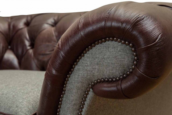 Chesterfield Wingback Armchair Gray Sofa Suite Armchair Couch Leather Sofa New