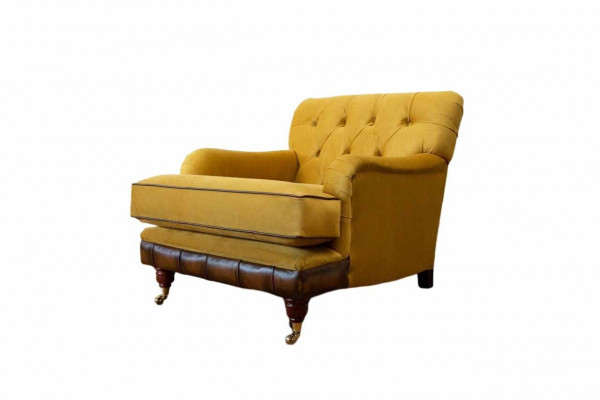 Armchair 1-seater sofas fabric living room textile luxury furniture single-seater Chesterfield