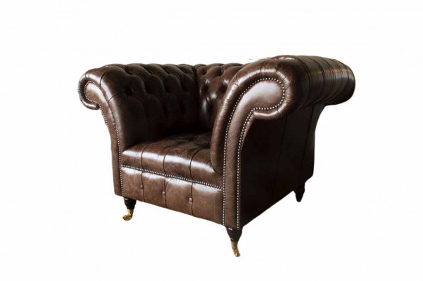 Chesterfield Armchair Classic Design Living Room Upholstered Single Chair Style Furniture