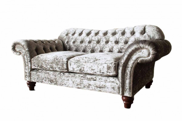 Chesterfield Upholstered Fabric Sofa 2-Seater Sofa Design Luxury Fabric Sofas