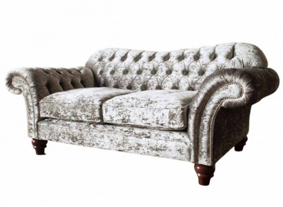 Chesterfield Upholstered Fabric Sofa 2-Seater Sofa Design Luxury Fabric Sofas