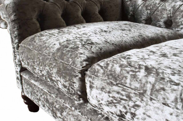 Chesterfield Upholstered Fabric Sofa 2-Seater Sofa Design Luxury Fabric Sofas