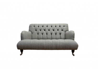 Luxury three-seater gray sofa, two-seater design Chesterfield furniture couches