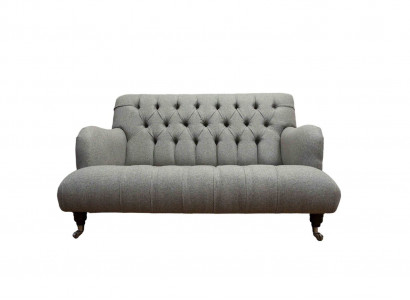 Luxury three-seater gray sofa, two-seater design Chesterfield furniture couches