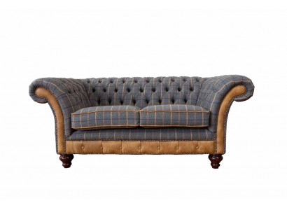 Chesterfield Sofa 2-Seater Design Couch Three-Seater Luxury Furniture Style Textile Sofas