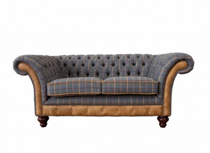 Chesterfield Sofa 2-Seater Design Couch Three-Seater Luxury Furniture Style Textile Sofas