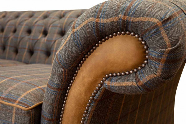 Chesterfield Sofa 2-Seater Design Couch Three-Seater Luxury Furniture Style Textile Sofas