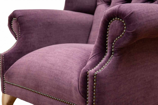 Wing chair designer textile single-seater couches upholstery Chesterfield seat