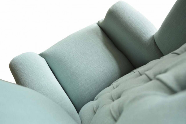 Wing chair armchair design upholstery white couch Chesterfield textile new