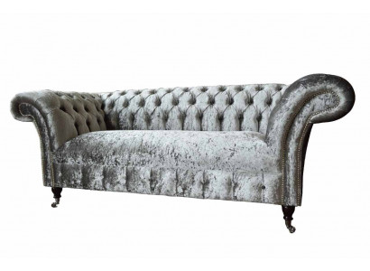Chesterfield Design Sofa Couch 2-Seater Upholstery Gray Sofas Couches New