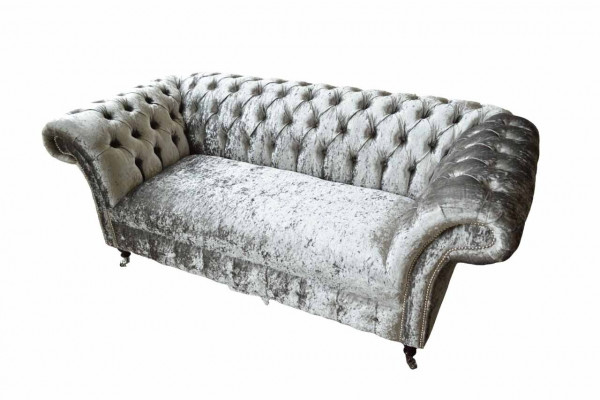Chesterfield Design Sofa Couch 2-Seater Upholstery Gray Sofas Couches New