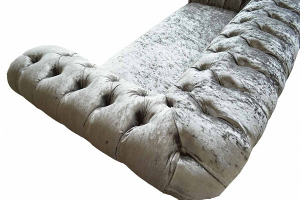 Chesterfield Design Sofa Couch 2-Seater Upholstery Gray Sofas Couches New