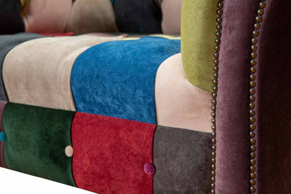 Armchair Design Chesterfield Lounge Multicolored Sofa Single Seater 130cm New