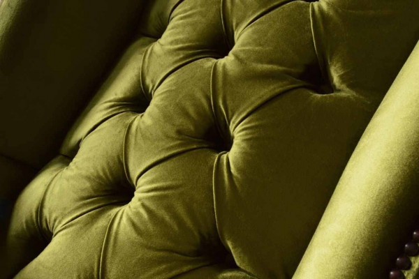 Wingback chair Chesterfield sofa couch upholstery 1 seater armchair textile new