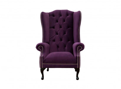 Wing chair armchair design upholstery sofa couch Chesterfield textile new