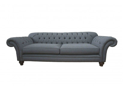 Sofa Luxury Textile Chesterfield Couch Sofas Upholstery 3 Seater Gray Design