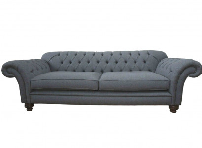 Sofa Luxury Textile Chesterfield Couch Sofas Upholstery 3 Seater Gray Design