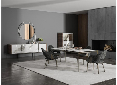 Luxury Dining Room Set 8-piece Furniture Dining Table Chairs 4x Wood Furniture Sideboard