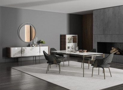 Luxury Dining Room Set 8-piece Furniture Dining Table Chairs 4x Wood Furniture Sideboard