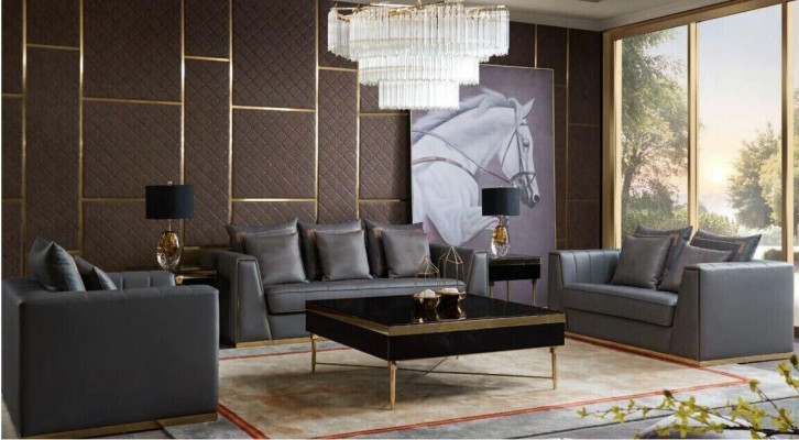 Luxury furniture sofa set couch sofa upholstery 3 2 1 seater with coffee table