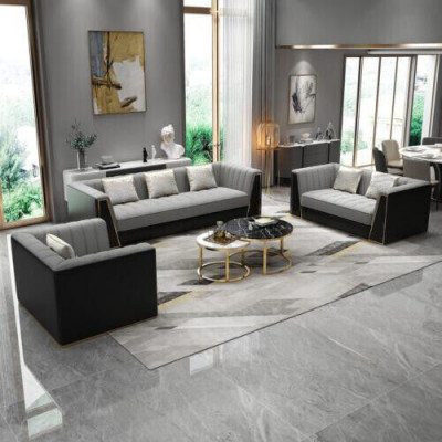 Sofa set Grey Couch Textile Medusa Fabric Sofa Couches Sofa Furniture 3-piece