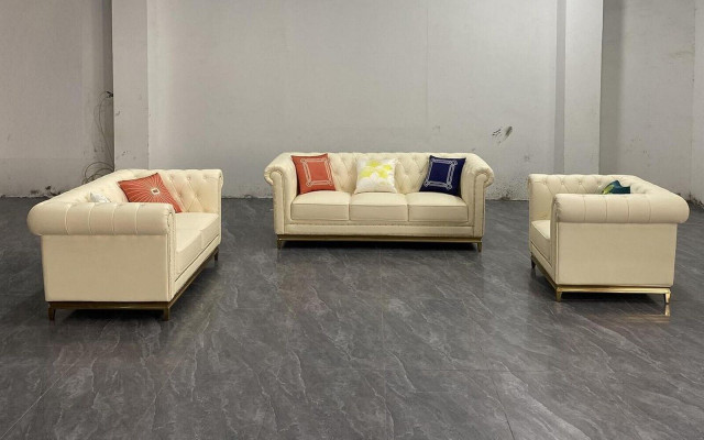 Chesterfield Sofa Couch Set Sofa Set Couches Furniture Blue 3-piece.