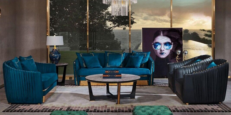 5-piece sofa set: sofa seat, coffee table, couch, modern sofas, leather sofa