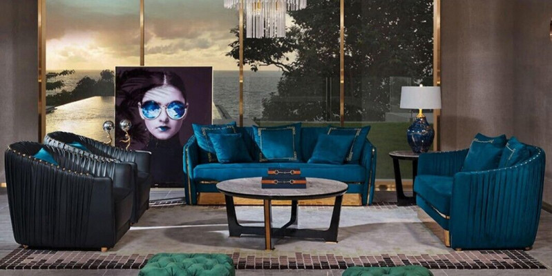 5-piece sofa set: sofa seat, coffee table, couch, modern sofas, leather sofa