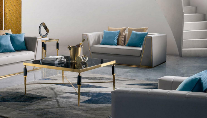 Coffee table elegant side table living room classic design table glass