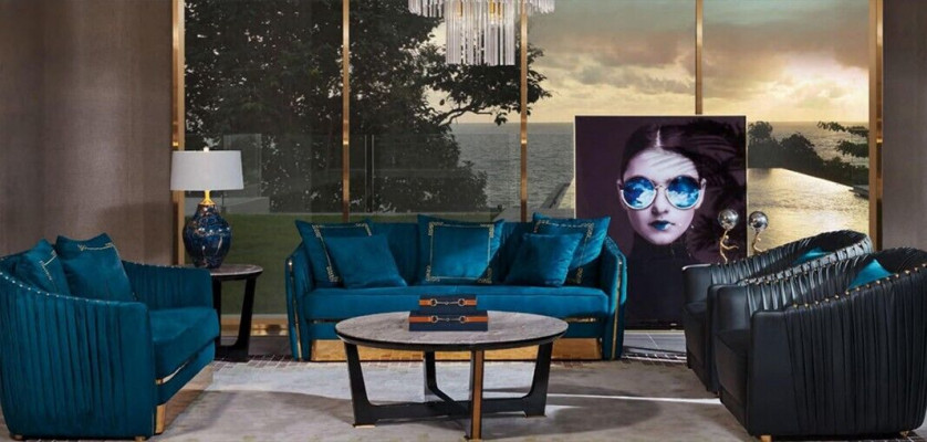 5-piece sofa set: sofa seat, coffee table, couch, modern sofas, leather sofa