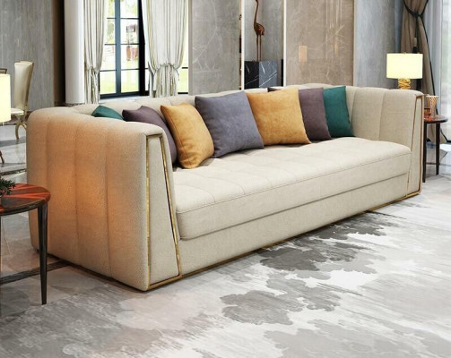 Three-seater living landscape modern sofa 3-seater leather sofa designer