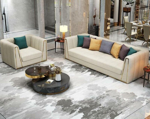 Three-seater living landscape modern sofa 3-seater leather sofa designer