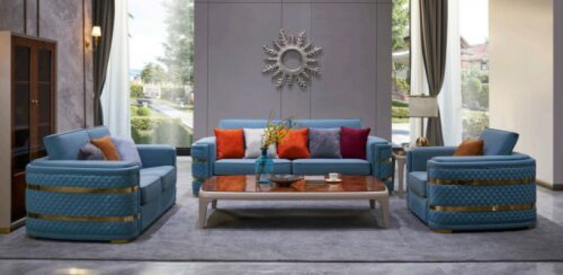 Classic sofa upholstery 3+2+1 seater couches leather seating suite living room