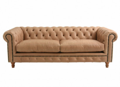 Design Leather Sofa Couch - Chesterfield Upholstery Three-seater 220cm