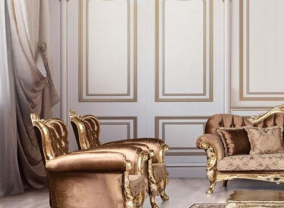 Wingback Armchair Baroque Design Upholstered Sofa Couch Chesterfield Fabric Seat New