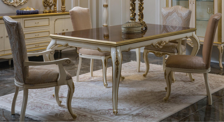 French dining table, dining room table, classic baroque rococo, new.