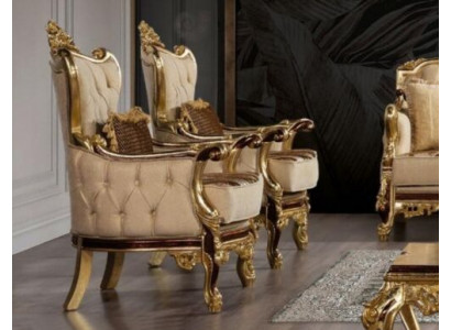 Armchair Design Upholstery Sofa Baroque Chesterfield Textile Living Room New Wingback Chair