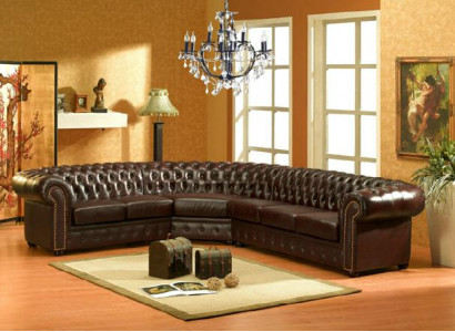 Classic Chesterfield corner couch upholstered corner leather sofa sectional corner suite
