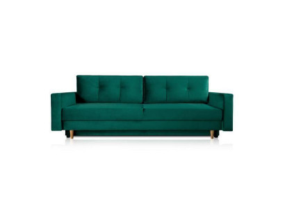 Functional and ultra comfortable 3-seater sofa bed in luxurious green
