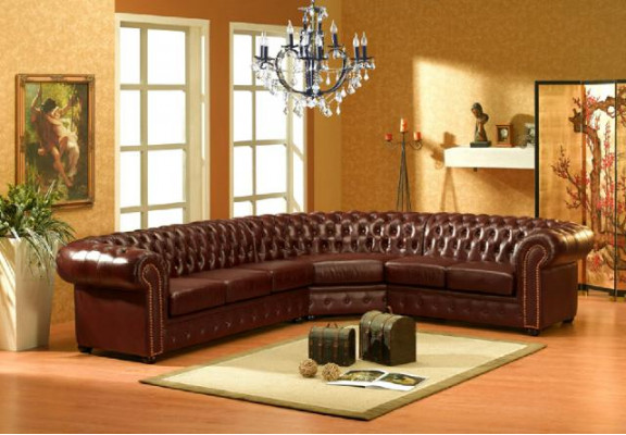 Classic Chesterfield corner couch upholstered corner leather sofa sectional corner suite