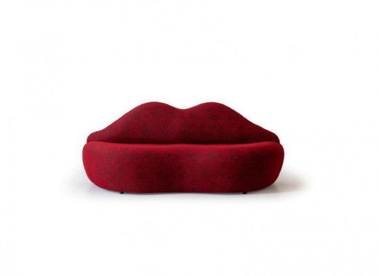 Lips 3-Seater Designer Sofa Couch Upholstered Sofas Couches Textile Red