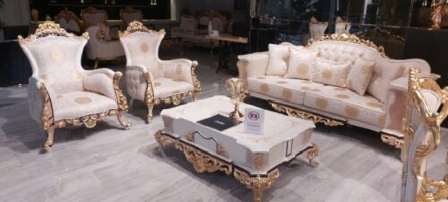 Luxury Chesterfield Set 3+3+1 Coffee Table Baroque Rococo Upholstery Suites
